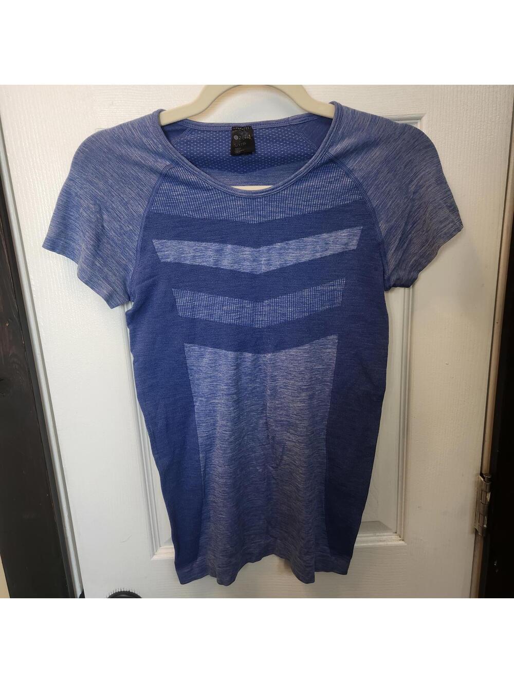Zella Women's Active Performance Compression T-Shirt - Blue- Size Small